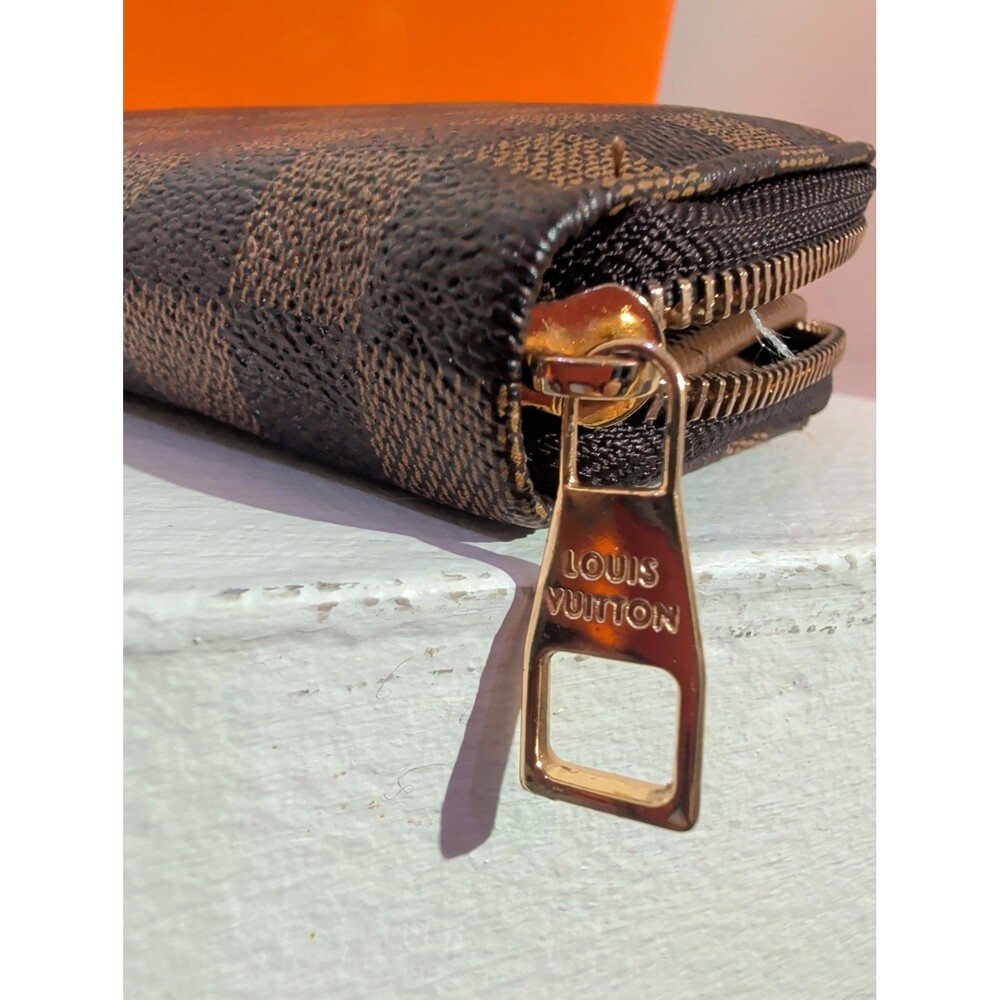 Louis Vuitton Damier Ebene Compact Zip Wallet N61668 Brown w/ Original Box - Picture 6 of 7